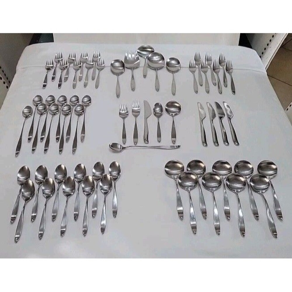 Lauffer Design 2 / Design II 18/8 Stainless Steel 61pc. Flatware Set MCM Estate